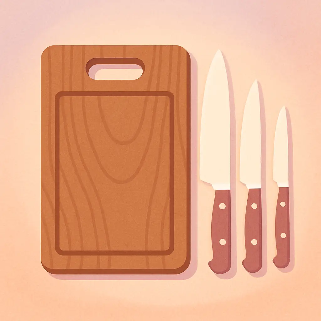 Tabua e Facas de Chef